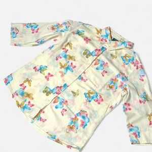 Vintage 90s Blouse, Button Up, Size Medium, Butterfyl Design